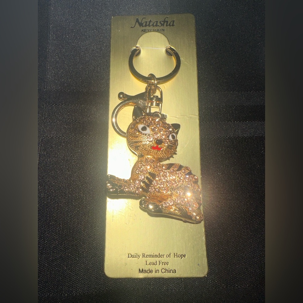 Vintage Natasha Couture cat/tiger keychain, brand new